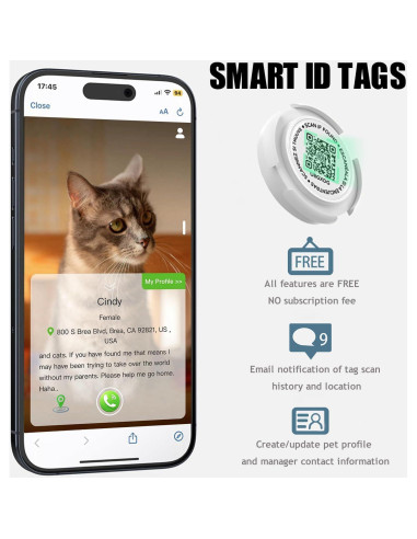 Collar para Gato HENGSHEYUE con Soporte Airtag Impermeable 20-32cm