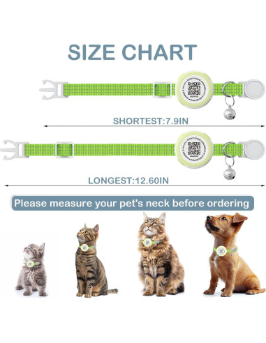 Collar para Gato HENGSHEYUE con Soporte Airtag Impermeable 20-32cm