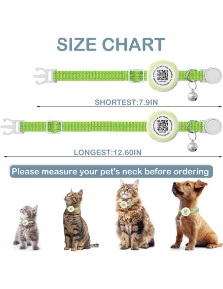 Collar para Gato HENGSHEYUE con Soporte Airtag Impermeable 20-32cm