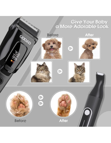 Cortadora de Perros Inalámbrica Gooad 7500rpm con Kit Completo