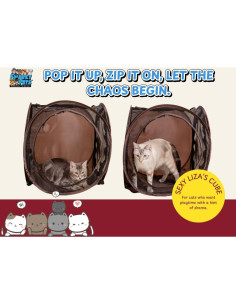 Cubo emergente para gatos Snarky Pets 61x56x51 cm con túnel 2