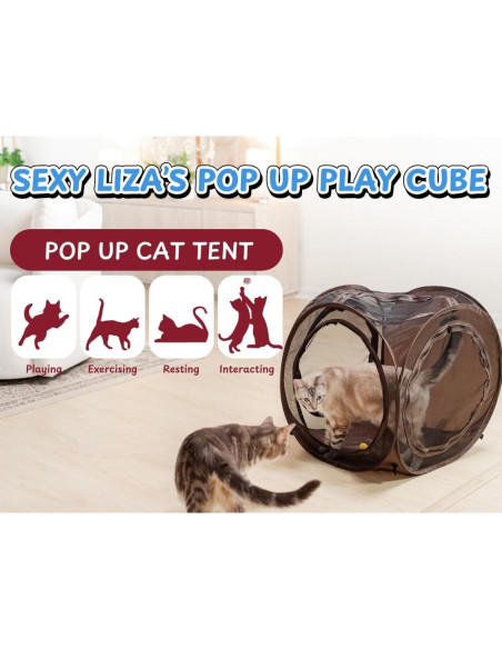 Cubo emergente para gatos Snarky Pets 61x56x51 cm con túnel