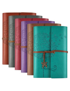 Paquete de 6 Cuadernos A6 OMEYA de Cuero PU Recargables