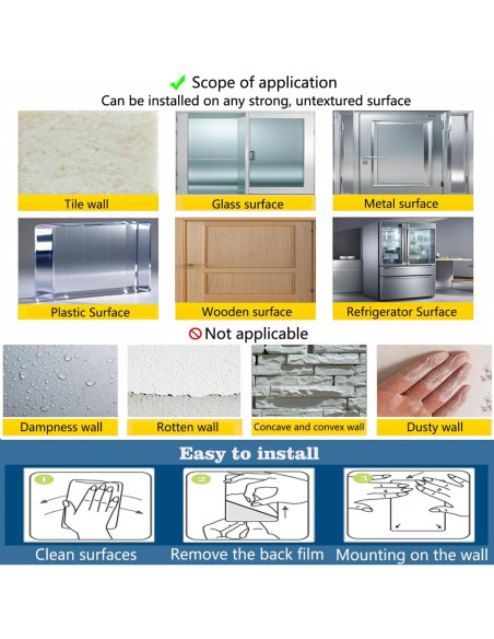 Calcomanía de Pared Pizarra Blanca Magnética Lnepnw 101.6x44.5cm