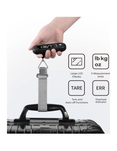 Balanza de Equipaje Digital Pack All 50 kg Pantalla LCD Negra 2