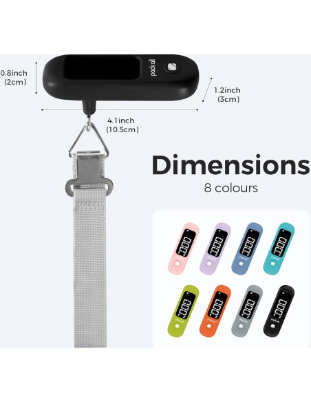 Balanza de Equipaje Digital Pack All 50 kg Pantalla LCD Negra