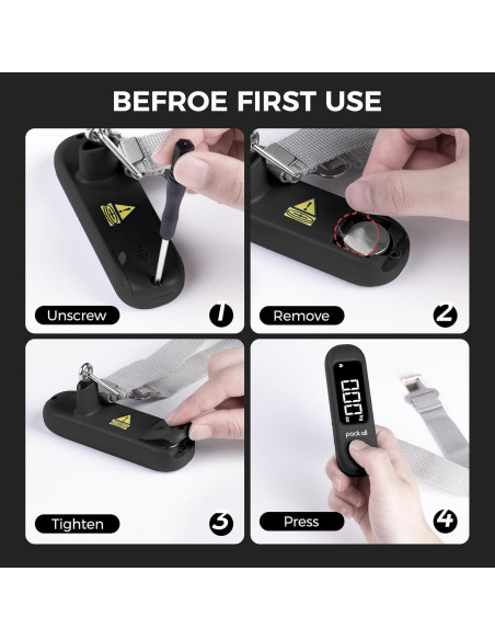 Balanza de Equipaje Digital Pack All 50 kg Pantalla LCD Negra