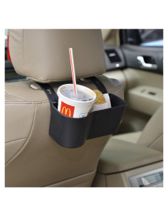Organizador de Asiento de Coche Faguan A001 Negro con Soporte para Bebidas y Bandeja