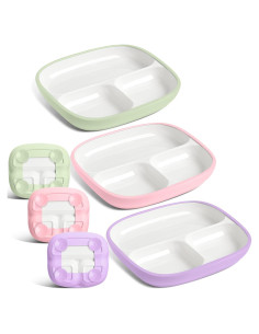 Domensi Set de 3 Platos de Porcelana para Niños con Ventosas 21 cm