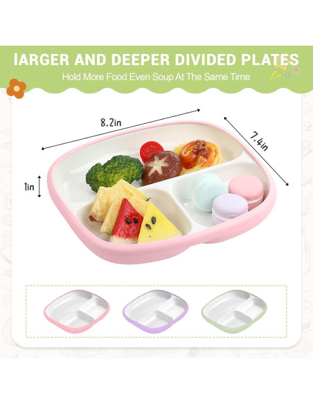 Domensi Set de 3 Platos de Porcelana para Niños con Ventosas 21 cm