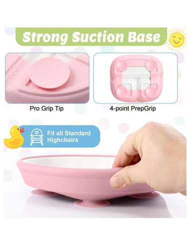 Domensi Set de 3 Platos de Porcelana para Niños con Ventosas 21 cm