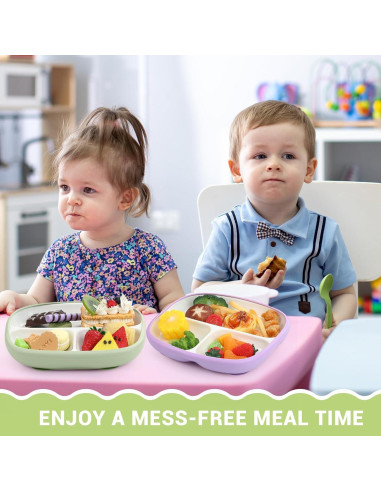 Domensi Set de 3 Platos de Porcelana para Niños con Ventosas 21 cm