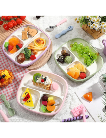 Domensi Set de 3 Platos de Porcelana para Niños con Ventosas 21 cm