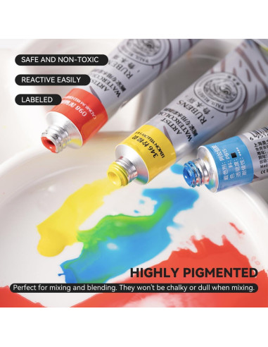 Juego de Pinturas Acuareladas Paul Rubens 24 Colores 12ml