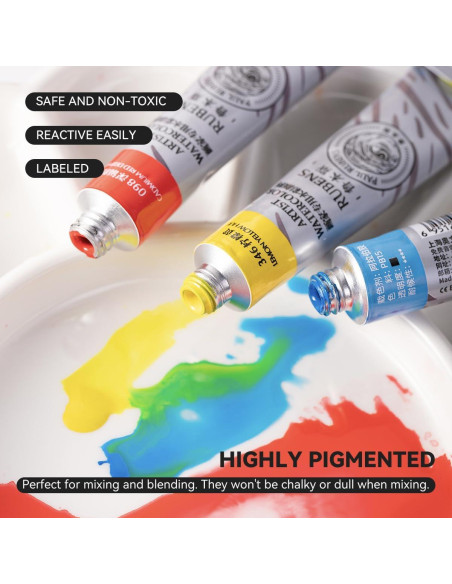 Juego de Pinturas Acuareladas Paul Rubens 24 Colores 12ml