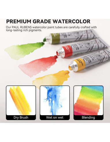 Juego de Pinturas Acuareladas Paul Rubens 24 Colores 12ml