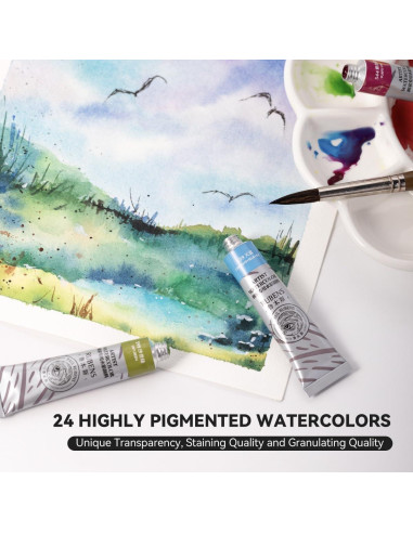 Juego de Pinturas Acuareladas Paul Rubens 24 Colores 12ml