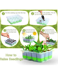 Bandeja de Inicio de Semillas ZSYWODFO - 5 Piezas de Silicona Reutilizable 2