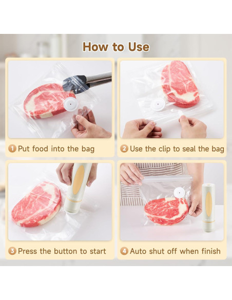 Sellador al vacío Modone Beige + 15 bolsas reutilizables Sellador al vacío Modone Beige + 15 bolsas reutilizables