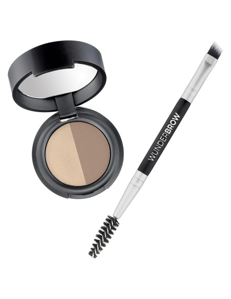 Dúo de Polvo para Cejas Wunderbrow Rubio con Brocha Doble Punta Dúo de Polvo para Cejas Wunderbrow Rubio con Brocha Doble Punta