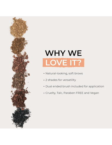 Dúo de Polvo para Cejas Wunderbrow Rubio con Brocha Doble Punta