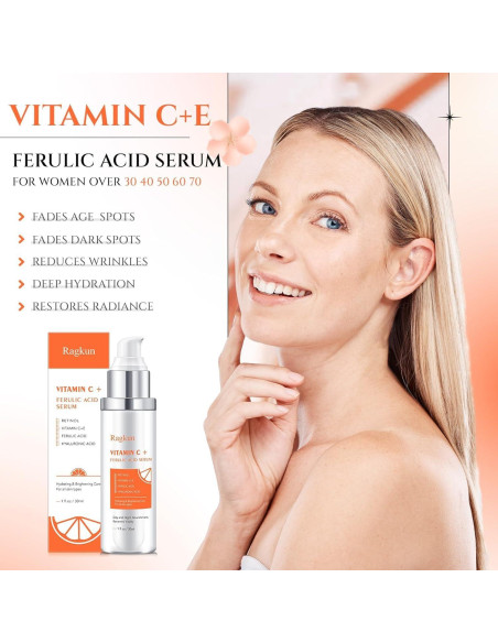 Suero Facial Vitamina C 20% Ragkun 29.57 ml Antienvejecimiento