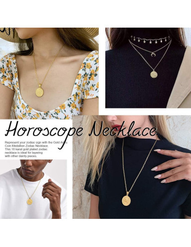 Collar Zodiacal GoldChic Virgo 18K Oro Ajustable 50.8 cm