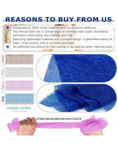 Esponja de Red Africana ACLMFUP - 4 Piezas Exfoliantes 30x80 cm 2