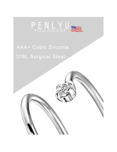 Aro de Nariz Doble 20G 10mm Acero Quirúrgico Plateado 2