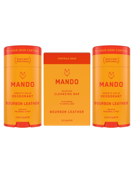 Desodorante Corporal Mando 2 Unidades + Jabón Limpiador Acidificado