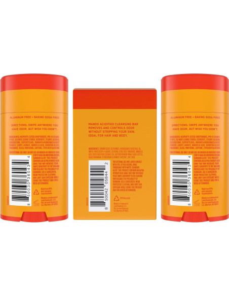 Desodorante Corporal Mando 2 Unidades + Jabón Limpiador Acidificado