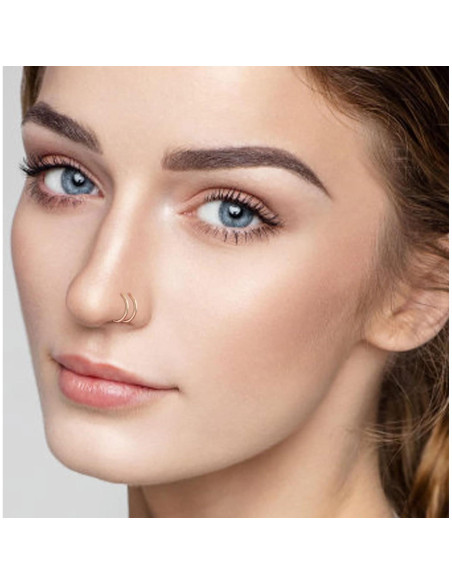Aro de Nariz Doble Acero Inoxidable 18g Espiral Unisex