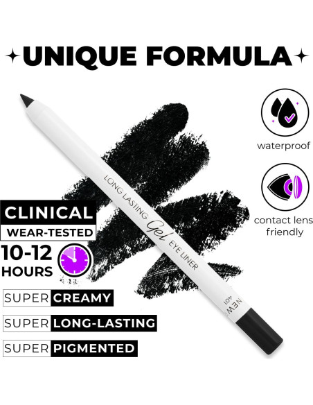Delineador en Gel LAMEL 401 Negro Profundo Impermeable 1.4g