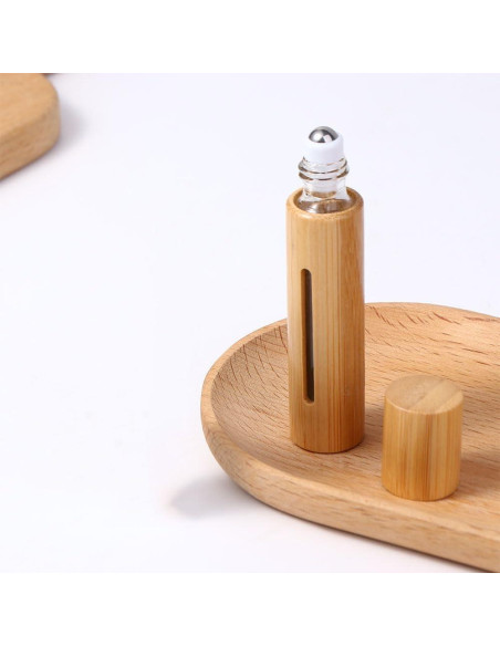 5 Botellas de Rodillo 10ml Pokinge con Apariencia de Madera