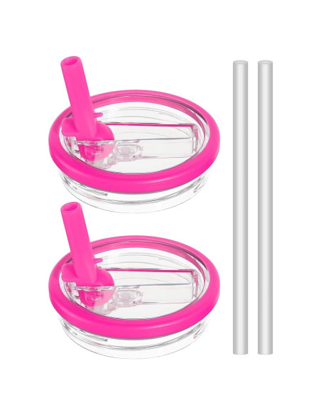 Tapa con Popote para Vaso Stanley 40 oz CHEMLLC - Paquete de 2 Rosa