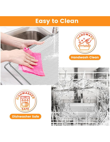 Canasta de Malla para Air Fryer GWY 16.5x11.8cm Acero Plateado