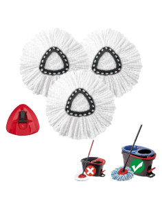 Paquete de 3 cabezales de mopa KAMISAFE para O Cedar RinseClean