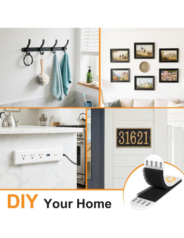 Tiras para colgar cuadros Summerbrite, 56 tiras adhesivas, negro