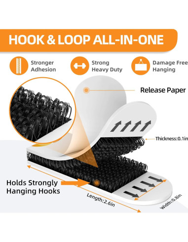 Tiras para colgar cuadros Summerbrite, 56 tiras adhesivas, negro