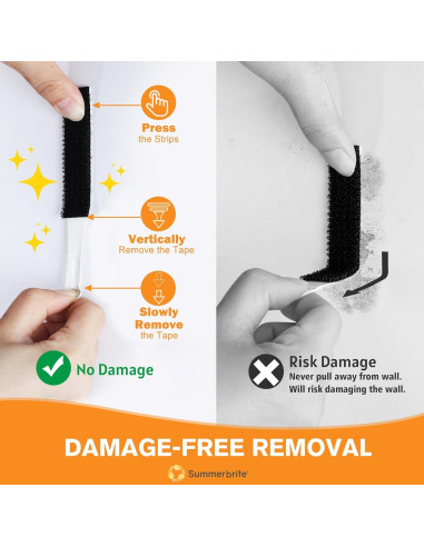 Tiras para colgar cuadros Summerbrite, 56 tiras adhesivas, negro