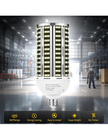 Paquete de 4 Bombillas LED de Maíz YANYCN 120W Luz Diurna 5000K