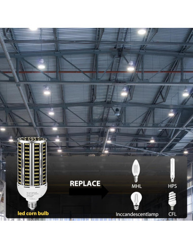 Paquete de 4 Bombillas LED de Maíz YANYCN 120W Luz Diurna 5000K