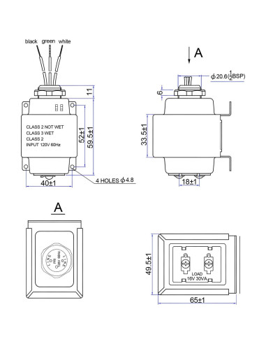 Transformador de Timbre Endurance Pro 16V 30VA Compatible