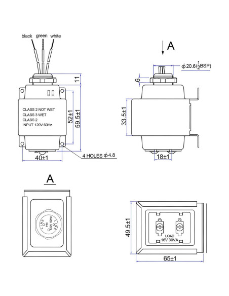 Transformador de Timbre Endurance Pro 16V 30VA Compatible