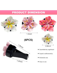 6 Clips de Ventilación para Ambientadores de Auto DXNQ Flor 2