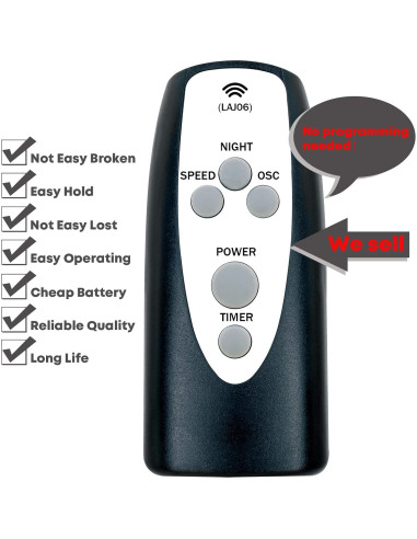 Control Remoto Lasko T42951 para Ventilador de Torre