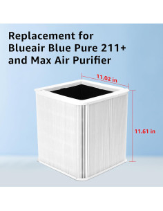 Paquete de 2 filtros de aire 4U PURE AF008-2 para Blue Pure 211+ 2