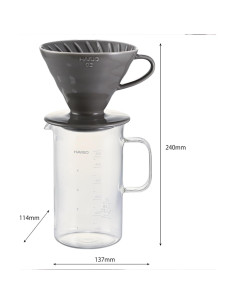 Juego de Goteador y Servidor HARIO BVD-3012-GR 600ml Gris 2