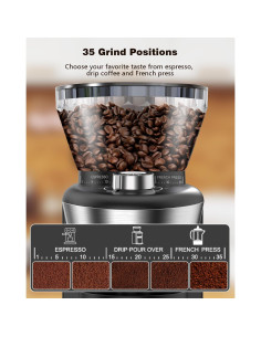 Molinillo de Café COWSAR B8002 Negro, 35 Posiciones, Antiestático 2