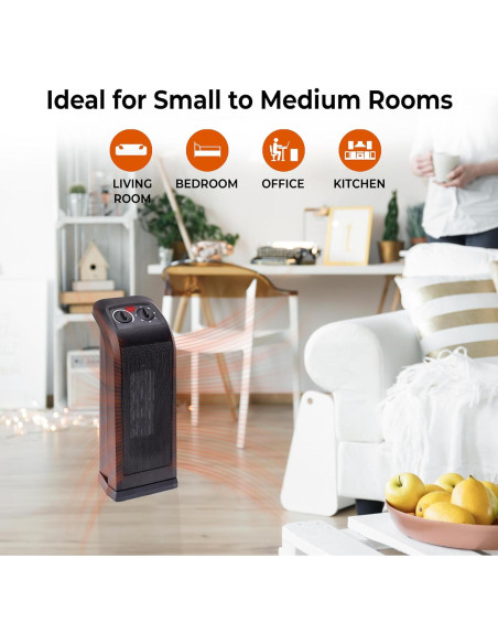 Calentador de Espacio Torre Comfort Zone 1500W Oscilante PTC